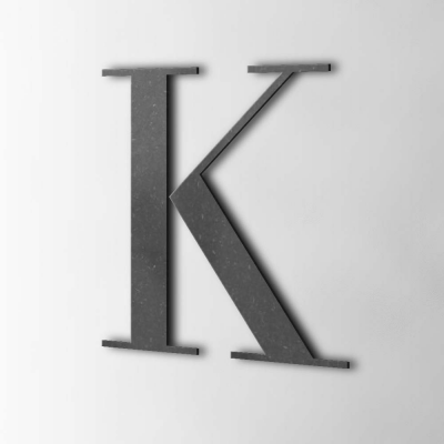 Houten Letter K Bodoni MDF Zwart - 1