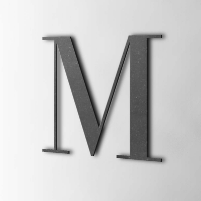 Houten Letter M Bodoni MDF Zwart - 1