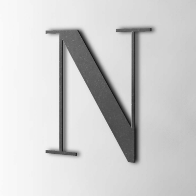 Houten Letter N Bodoni MDF Zwart - 1