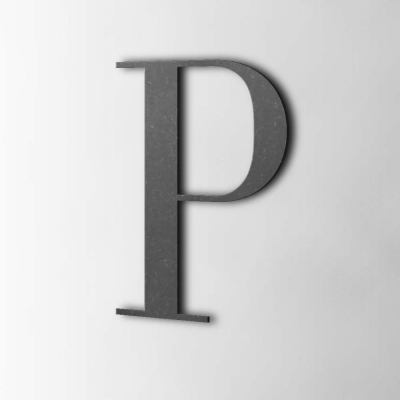 Houten Letter P Bodoni MDF Zwart - 1