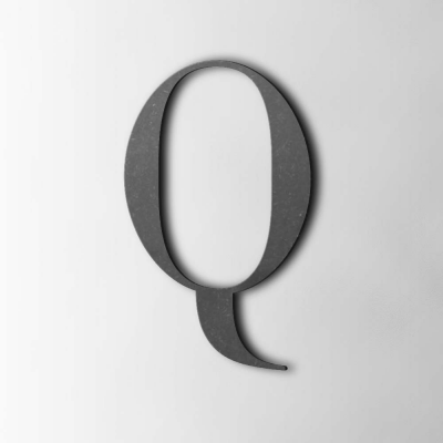 Houten Letter Q Bodoni MDF Zwart - 1