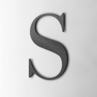 Houten Letter S Bodoni MDF Zwart - 1