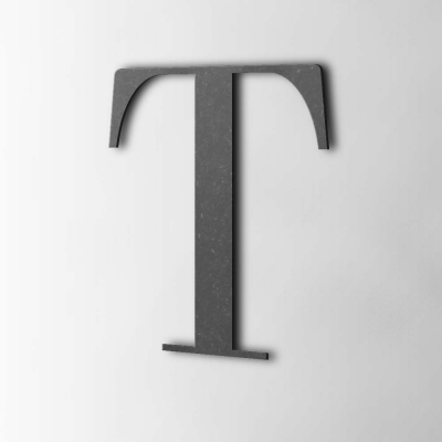 Houten Letter T Bodoni MDF Zwart - 1