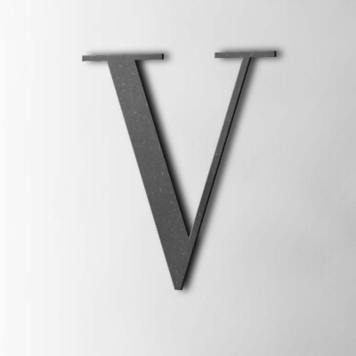 Houten Letter V Bodoni MDF Zwart - 1