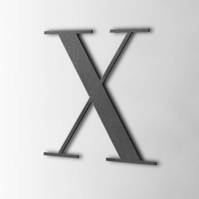 Houten Letter X Bodoni MDF Zwart - 1