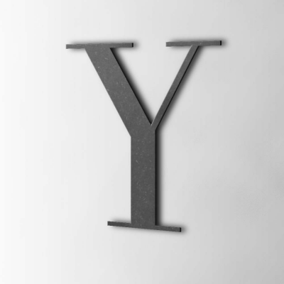 Houten Letter Y Bodoni MDF Zwart - 1