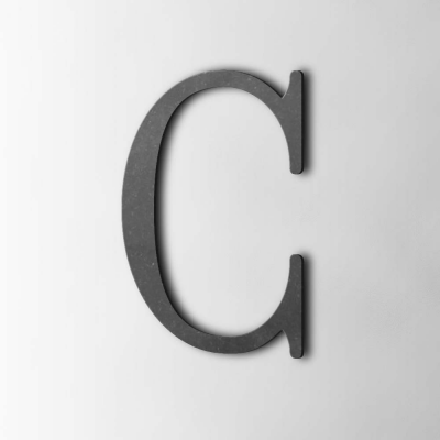 Houten Letter C Filisofia MDF Zwart - 1