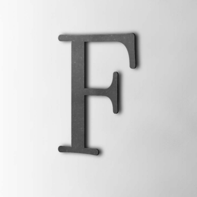 Houten Letter F Filisofia MDF Zwart - 1