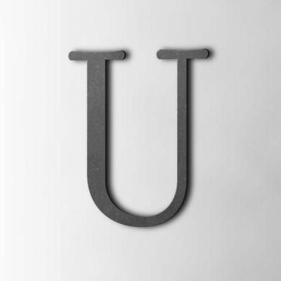 Houten Letter U Filisofia MDF Zwart - 1