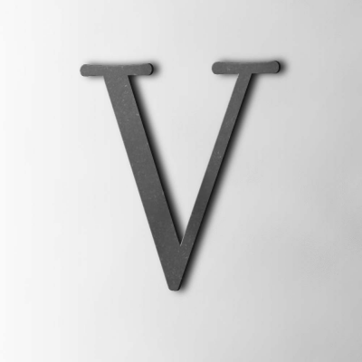 Houten Letter V Filisofia MDF Zwart - 1