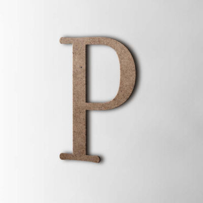 Houten Letter P Filisofia MDF Bruin - 1