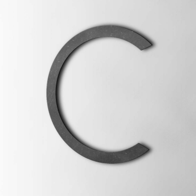 Houten Letter C Thesis MDF Zwart - 1