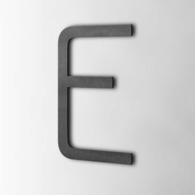 Houten Letter E Thesis MDF Zwart - 1