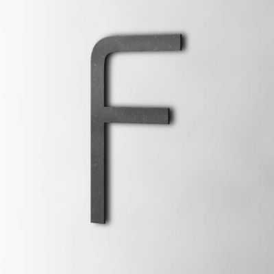 Houten Letter F Thesis MDF Zwart - 1