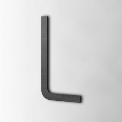 Houten Letter L Thesis MDF Zwart - 1