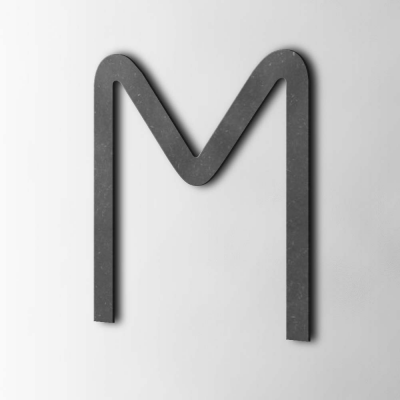 Houten Letter M Thesis MDF Zwart - 1