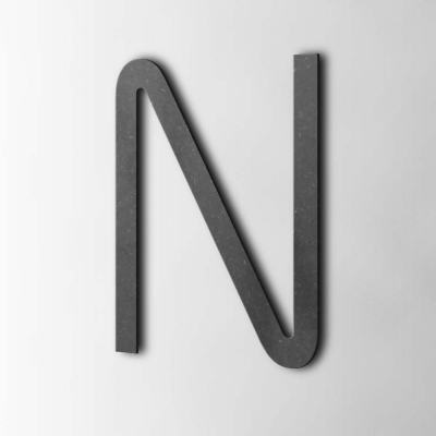 Houten Letter N Thesis MDF Zwart - 1