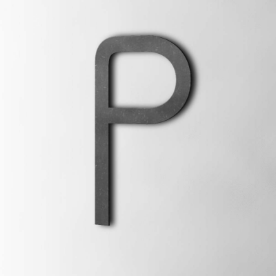 Houten Letter P Thesis MDF Zwart - 1