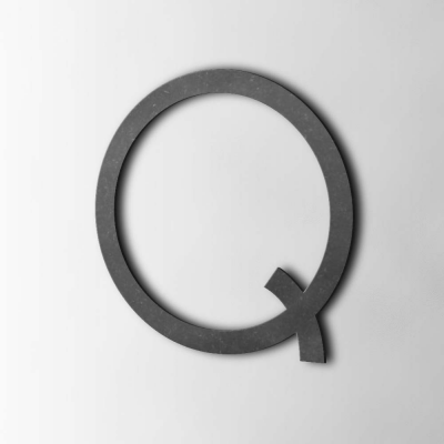 Houten Letter Q Thesis MDF Zwart - 1