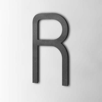 Houten Letter R Thesis MDF Zwart - 1