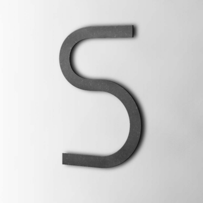 Houten Letter S Thesis MDF Zwart - 1