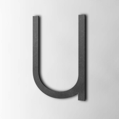 Houten Letter U Thesis MDF Zwart - 1