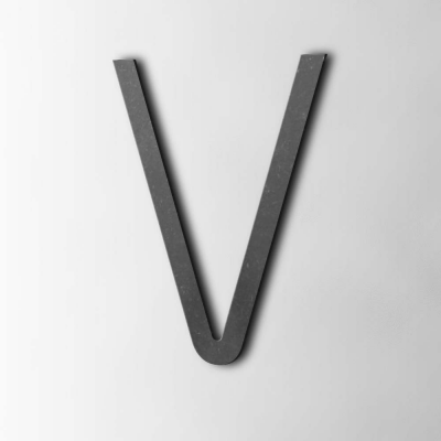 Houten Letter V Thesis MDF Zwart - 1