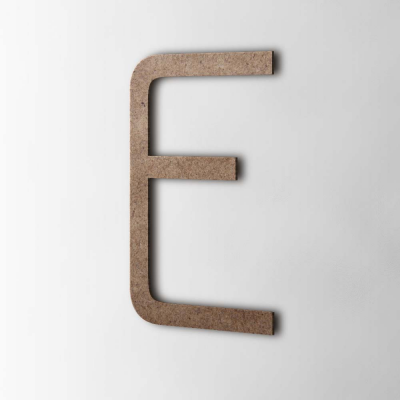 Houten Letter E Thesis MDF Bruin - 1