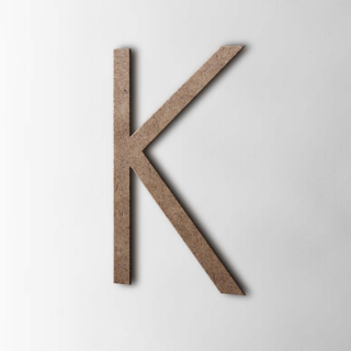 Houten Letter K Thesis MDF Bruin - 1