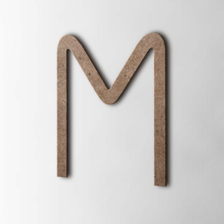 Houten Letter M Thesis MDF Bruin - 1