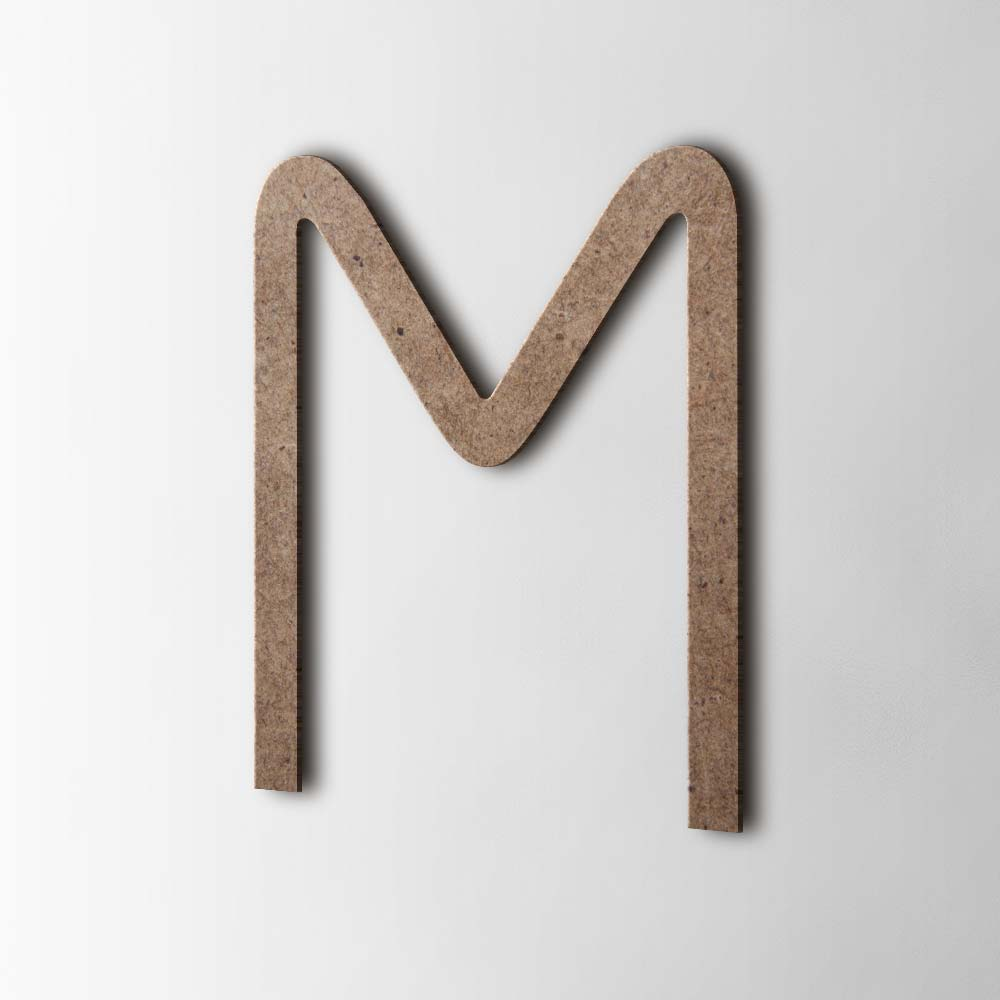 Houten Letter M Thesis MDF Bruin - 1