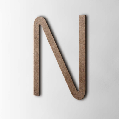 Houten Letter N Thesis MDF Bruin - 1