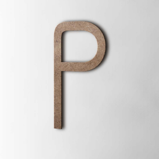 Houten Letter P Thesis MDF Bruin - 1