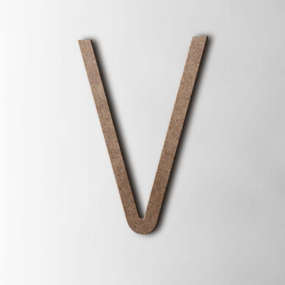 Houten Letter V Thesis MDF Bruin - 1