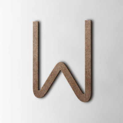 Houten Letter W Thesis MDF Bruin - 1