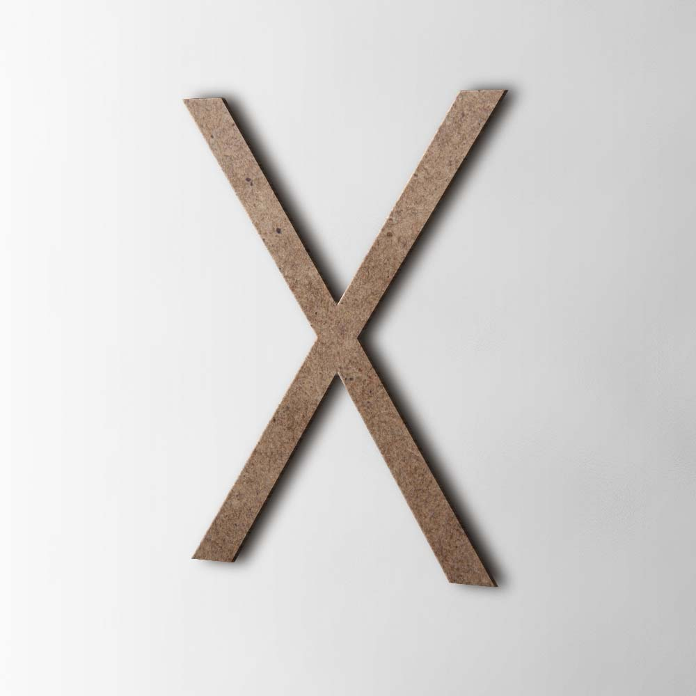 Houten Letter X Thesis MDF Bruin - 1