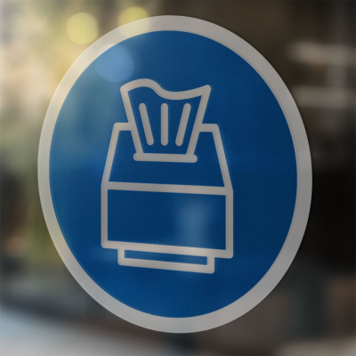 Papieren Zakdoek Verplicht Corona Sticker - 2