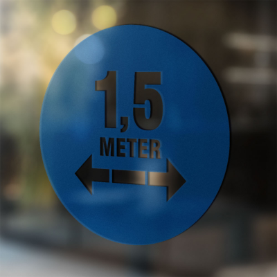 1,5 Meter Afstand Verplicht Corona Sticker - 2 1,5 Meter Afstand Verplicht Corona Sticker - 2