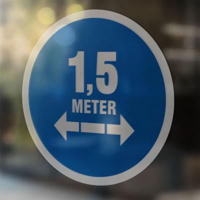 1,5 Meter Afstand Verplicht Corona Sticker - 3 1,5 Meter Afstand Verplicht Corona Sticker - 3