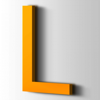 Kunststof Letter L Arial Acrylaat 1003 Signal Yellow - 1
