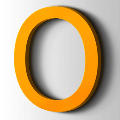 Kunststof Letter O Arial Acrylaat 1003 Signal Yellow - 1