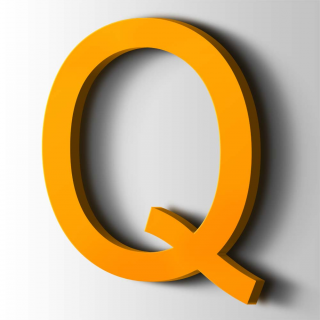 Kunststof Letter Q Arial Acrylaat 1003 Signal Yellow - 1