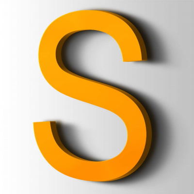 Kunststof Letter S Arial Acrylaat 1003 Signal Yellow - 1