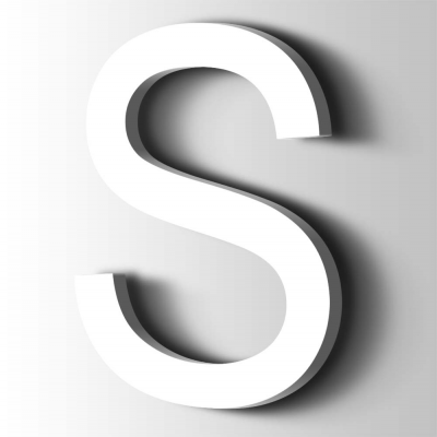 Kunststof Letter S Arial Acrylaat 9016 Traffic white - 1