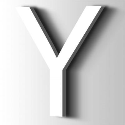 Kunststof Letter Y Arial Acrylaat 9016 Traffic white - 1