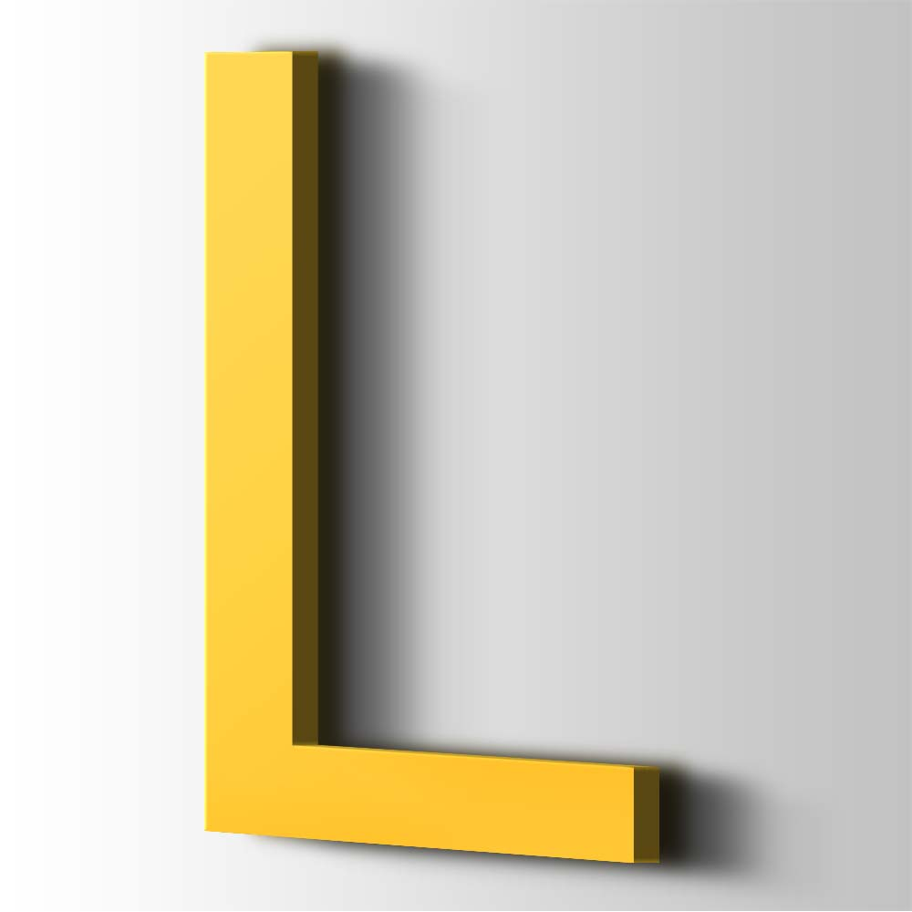 Kunststof Letter L Arial Acrylaat 1018 Zinc Yellow - 1