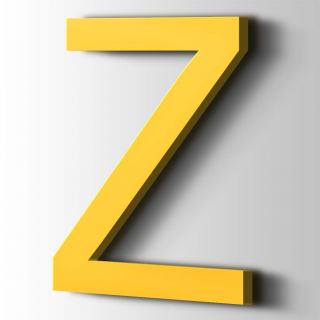 Kunststof Letter Z Arial Acrylaat 1018 Zinc Yellow - 1