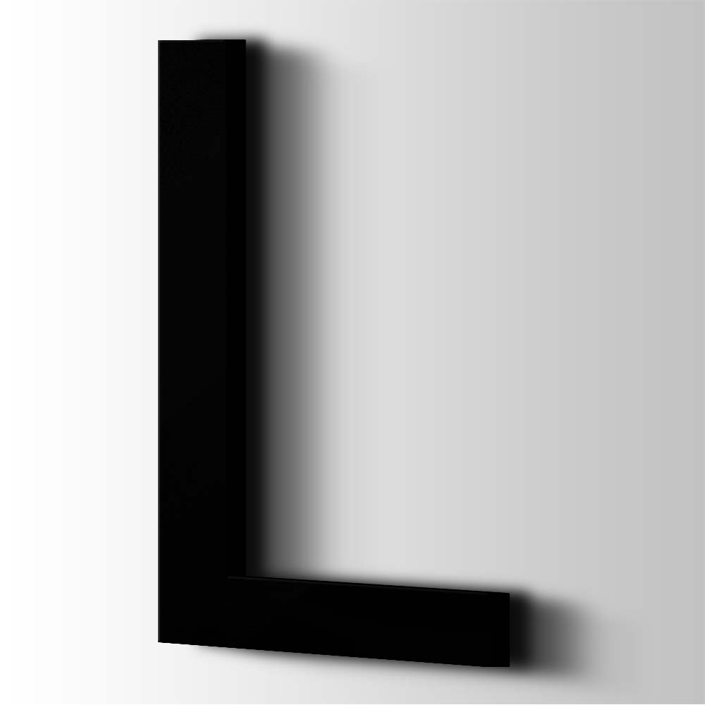 Kunststof Letter L Arial Acrylaat 9005 Jet Black - 1