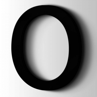 Kunststof Letter O Arial Acrylaat 9005 Jet Black - 1