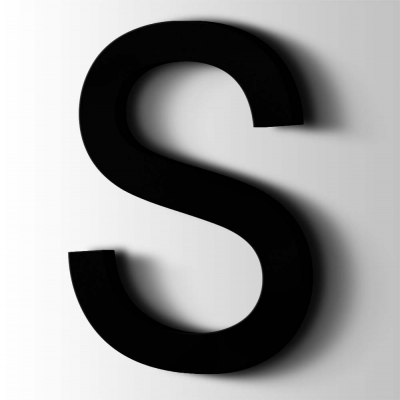 Kunststof Letter S Arial Acrylaat 9005 Jet Black - 1